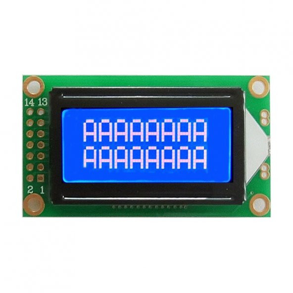 0802A 8x2 Karakter Lcd Modül Mavi Display Ekran Mavi Backlight 2 Satır 8 Karakter