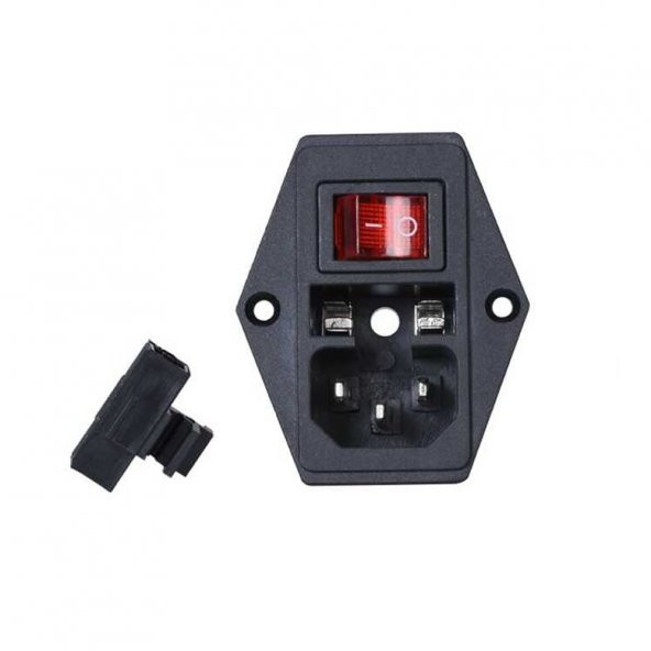 220V Erkek Power Soketi Sigorta Yuvalı ve Işıklı Açma Kapama Anahtarlı Kulaklıklı Montaj Tip - 6