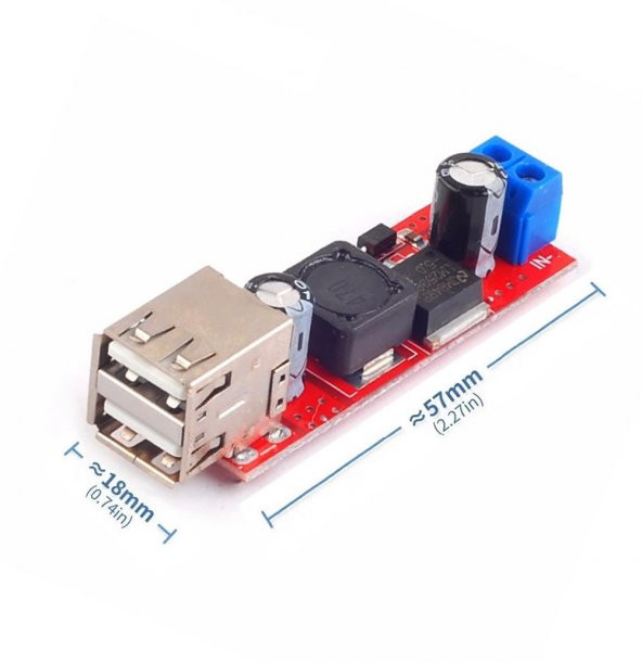 Lm2596 Dual Usb Power Modül Voltaj Düşürücü Mp3 Mobil Güç Kaynağı - 6