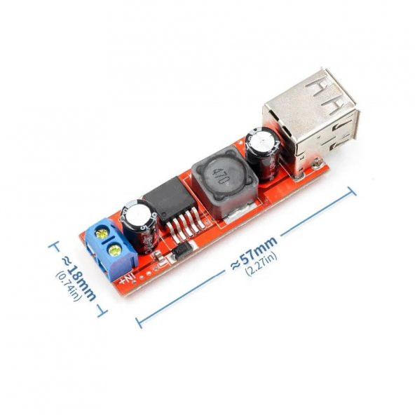 Lm2596 Dual Usb Power Modül Voltaj Düşürücü Mp3 Mobil Güç Kaynağı - 8