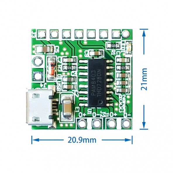Micro Usb Soketli PAM8403 5V 2x3w Stereo Müzik Ses Amfilikatörü - 5
