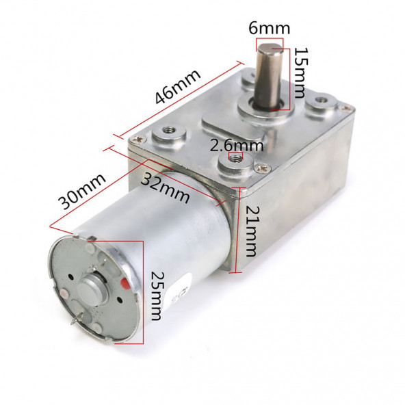 JGY370 DC 12V 150 Rpm Redüktörlü DC Motor 2 Yönde Dönme L Tip 0.2kg.cm Yüksek Tork Metal Dişli - Resim 7