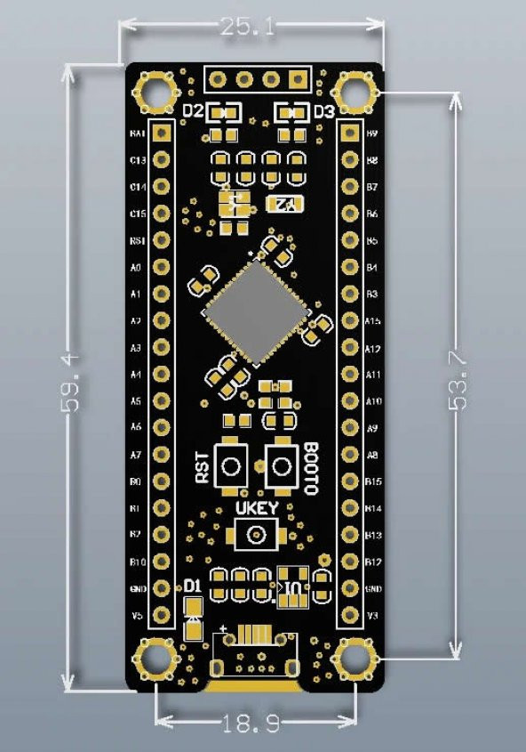 STM32F401CCU6 Black Pill 86MHz - 256kB Geliştirme Kartı - 4