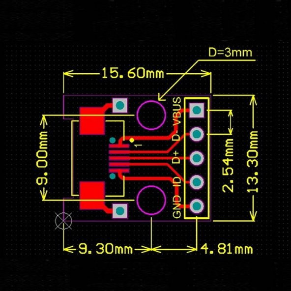 Micro Usb To Dip Çevirici Pcb 5V Usb Haberleşme Deney Prototip - 5