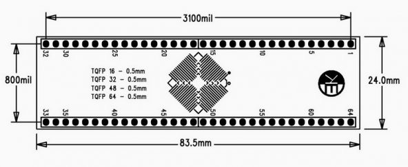0.5MM TQFP-3 PCB TQFP16 TQFP32 TQFP48 TQFP64 Proto Pcb Pertenaks - 2