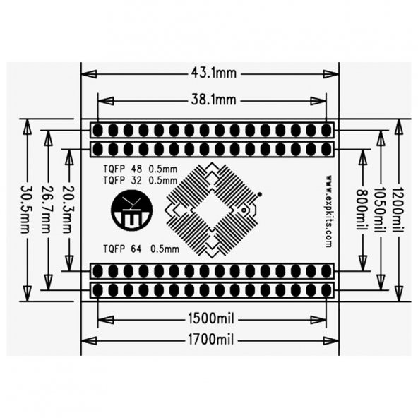 Tqfp-1 0.5Mm Smd Dip Çevirici Pcb Tqfp16 Tqfp32 Tqfp48 Tqfp64 - 6
