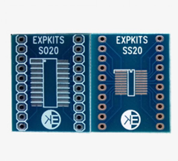 SOSS20 PCB ( SO20 - SSOP20 ) SOIC20 SSOP20 to DIP20 Çevirici PCB