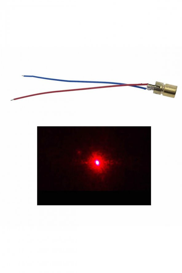 Kablolu Nokta Lazer Modül Metal Kafa 3V 5V 650nm Kırmızı ürün görseli