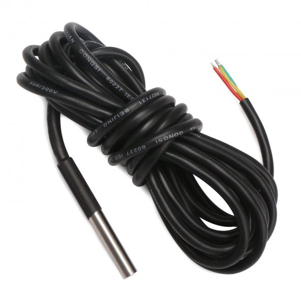 Ds18B20 3 Metre Kablolu Su Geçirmez Dijital Sıcaklık Sensörü - Resim 2