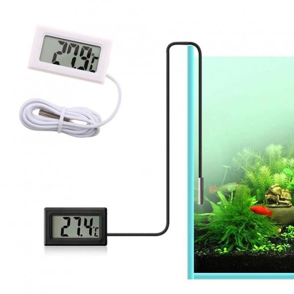 Termometre Mini Dijital Isı Ölçer -50C +110C Buzd. Akv. Oda - 5