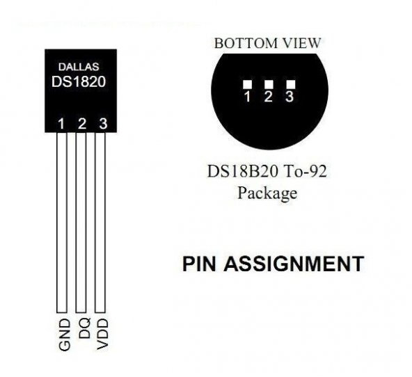 DS18B20 DS1820 Sıcaklık Isı Sensörü Dijital Termometre Ic -55C 125C - 3
