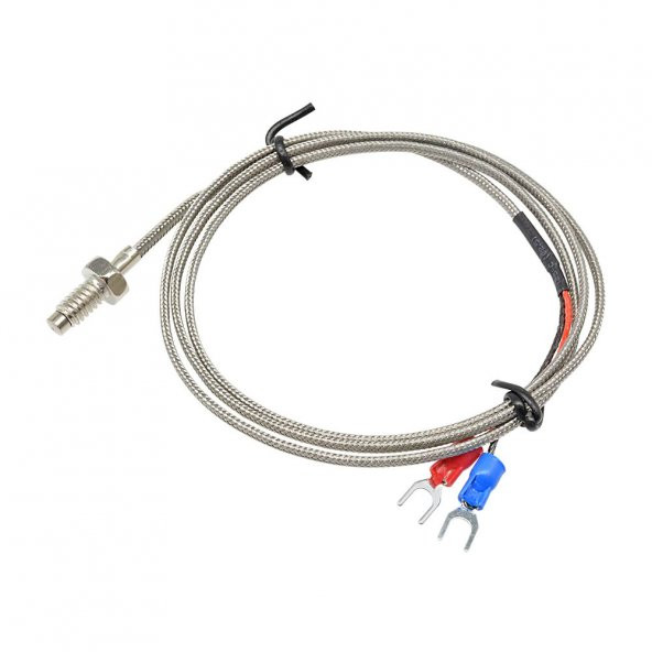 K-Type Thermocouple 1 Metre Sıcaklık Isı Sensörü 0-800C 6mm Dişli