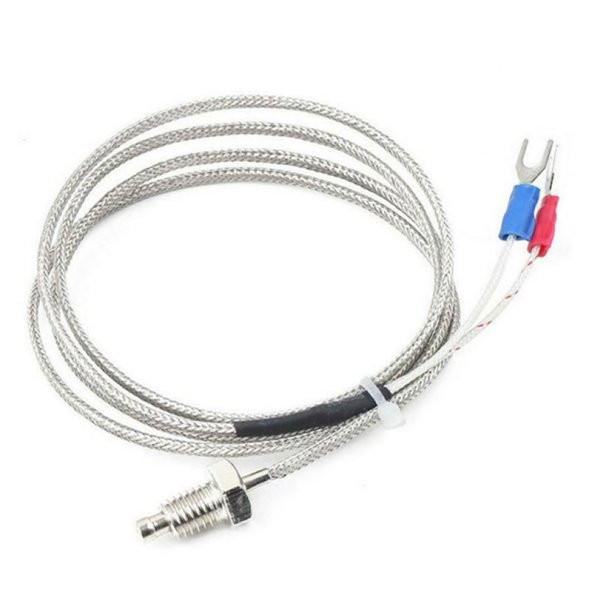 K-Type Thermocouple 1 Metre Sıcaklık Isı Sensörü 0-800C 6mm Dişli - 6