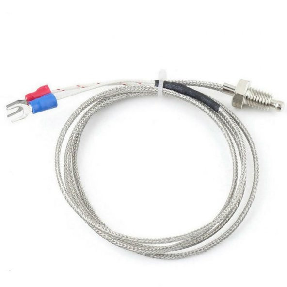 K-Type Thermocouple 1 Metre Sıcaklık Isı Sensörü 0-800C 6mm Dişli - 8