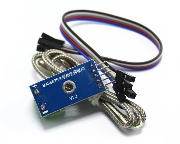 MAX6675 Modül + K Tip Termokupl - Sıcaklık Isı Sensörü -20C +85C - 6