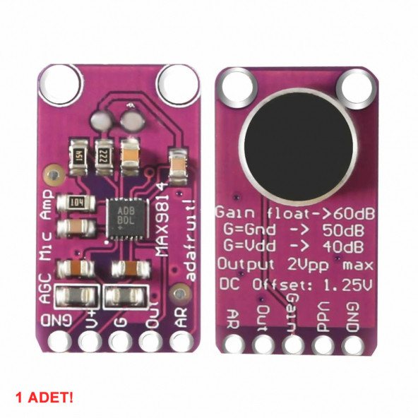 Max9814 Amplikatörlü Analog Mikrofon Modülü Ses Algılama Sensörü - 6