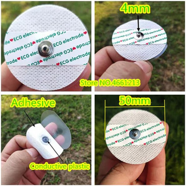 EKG ECG Elektrot Padi Nabız Kalp Ölçüm Sensör Padi Çıtçıtlı 50mm - 8