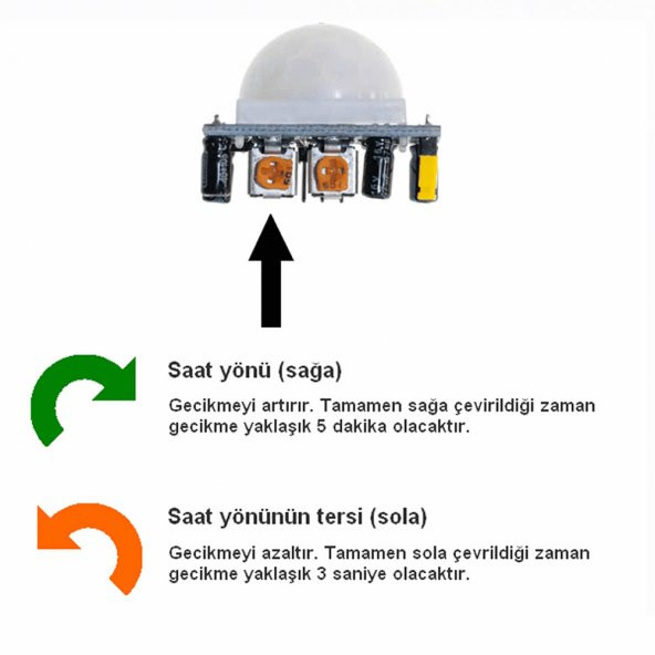 HC-SR501 PIR Haraket Algılama Sensör Modülü - 5