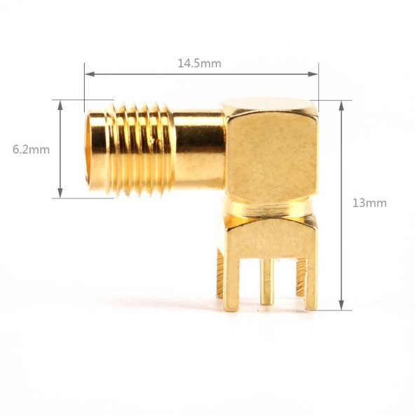 SMA PCB Tip Soket 90 Derece SMA-KWE GSM GPS GPRS RF Anten Soketi