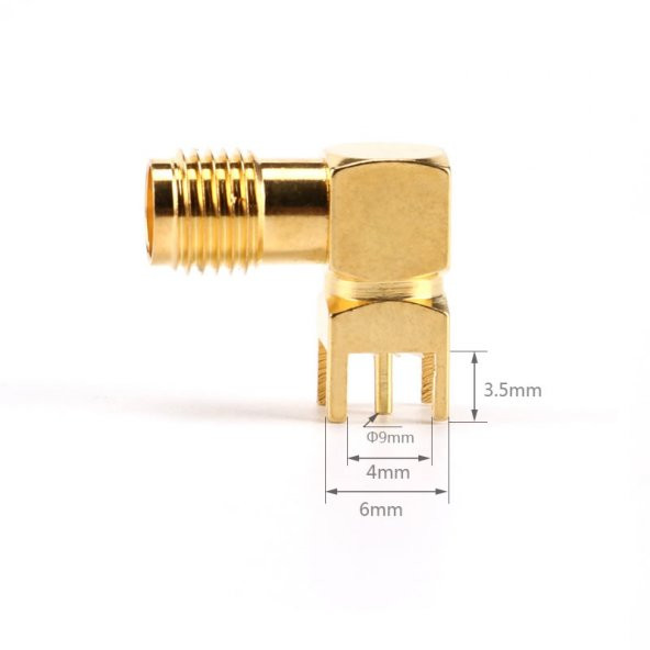SMA PCB Tip Soket 90 Derece SMA-KWE GSM GPS GPRS RF Anten Soketi - 2
