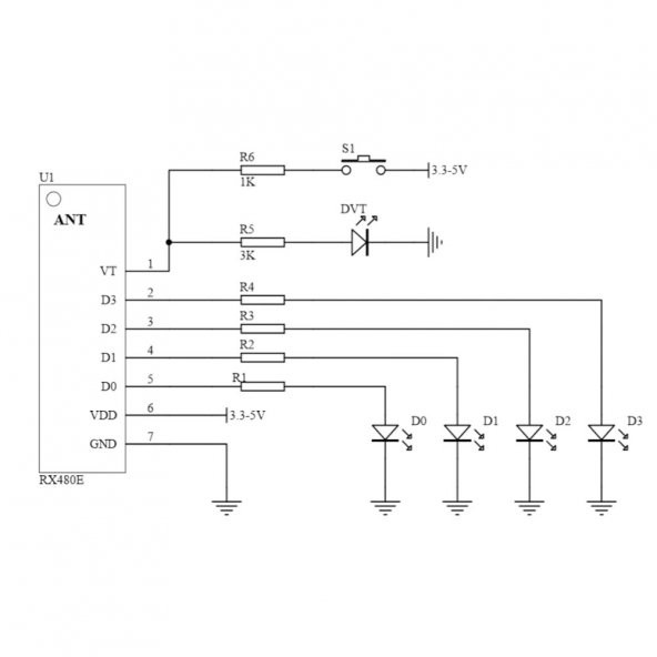 Rx480-E 4 Kanal 433Mhz Rf Alıcı Learning Code 1527 Receiver - Resim 7