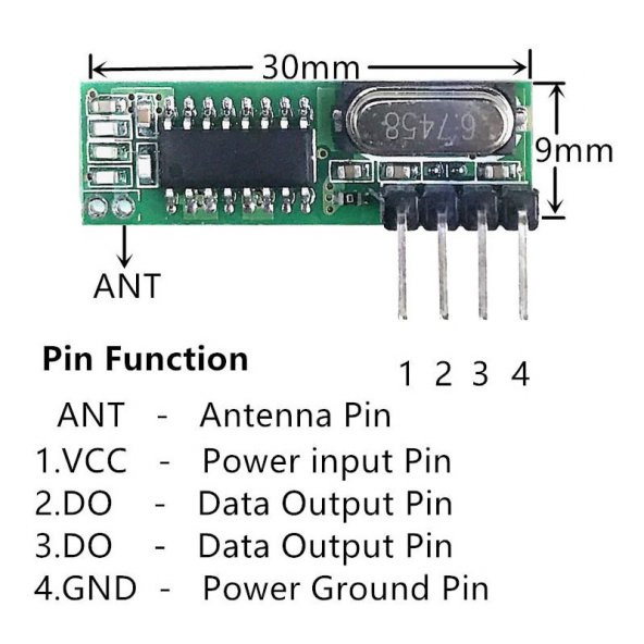433Mhz RF Alıcı Verici RX470C  WL102  Antenler 20 - 200 Metre - 2