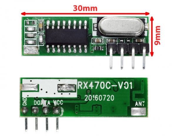 433Mhz RF Alıcı Verici RX470C  WL102  Antenler 20 - 200 Metre - 3