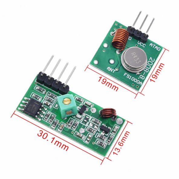 433Mhz RF Alıcı Verici Modülleri Kablosuz Haberleşme Kumanda - Resim 7