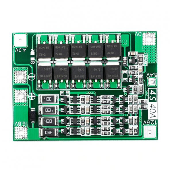 4S 40A Balans Versiyon - Lityum Batarya BMS Koruma Kartı Lipo