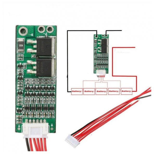 5S 15A BMS Lityum Li-ion Batarya Koruma Kartı 5x 18650 Pil Lipo - 3