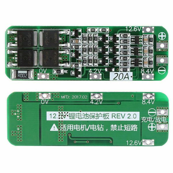 3S 20A BMS Koruma Kartı Lityum Batarya 18650 Li-ion Lipo - Resim 3