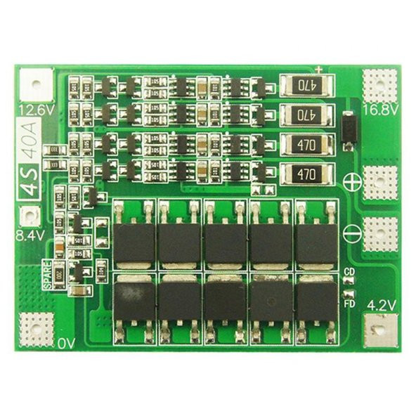 4S 40A Balans Versiyon - Lityum Batarya BMS Koruma Kartı Lipo - 5