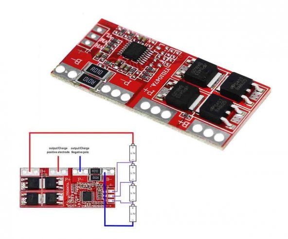 4S 30A BMS Lityum Li-ion Batarya Koruma Kartı - 18650 Lipo - Resim 6