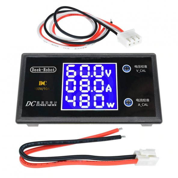 DC 0-100V 10A Digital Voltmetre Ampermetre ve Wattmetre DeekRobot - 2