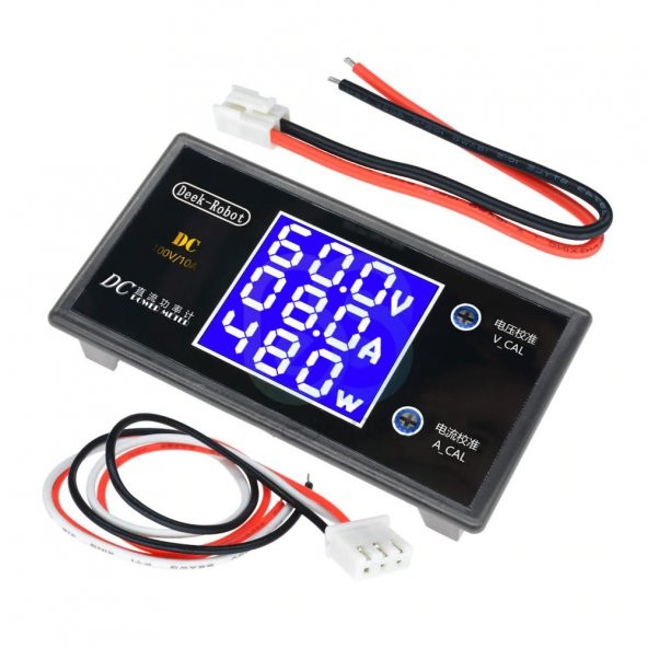 DC 0-100V 10A Digital Voltmetre Ampermetre ve Wattmetre DeekRobot - 3