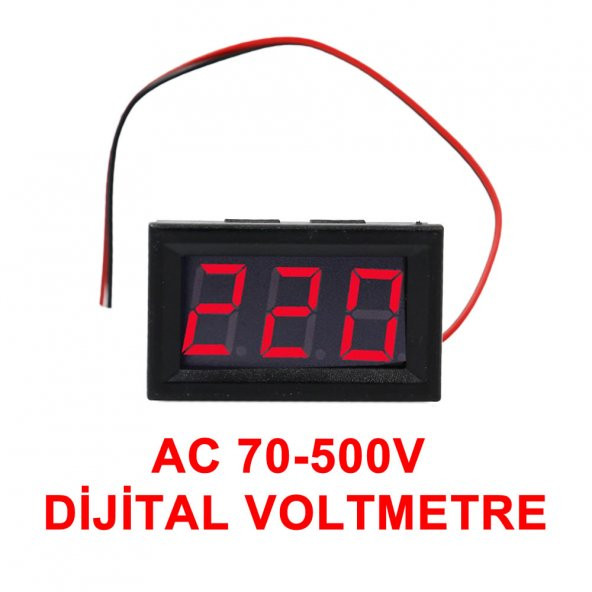 0.56 AC 70-500V Dijital Kırmızı Voltmetre İki Telli Panel Tip