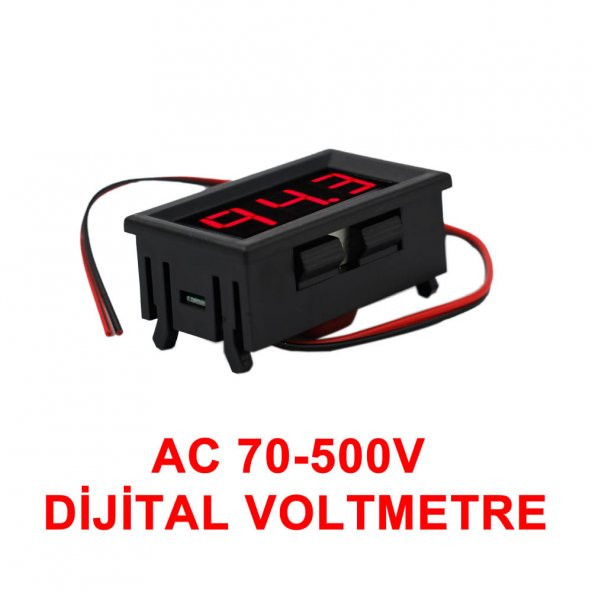 0.56 AC 70-500V Dijital Kırmızı Voltmetre İki Telli Panel Tip - 2