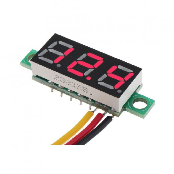 0.28 inch DC 0-100V Mini Digital Voltmetre 3 Kablolu DC Kırmızı