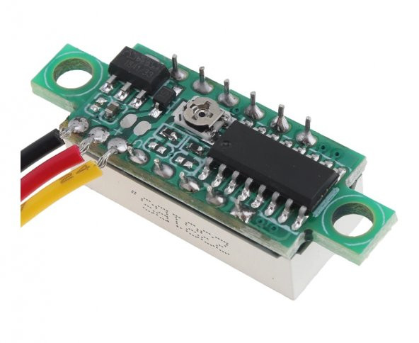 0.28 inch DC 0-100V Mini Digital Voltmetre 3 Kablolu DC Kırmızı - 5