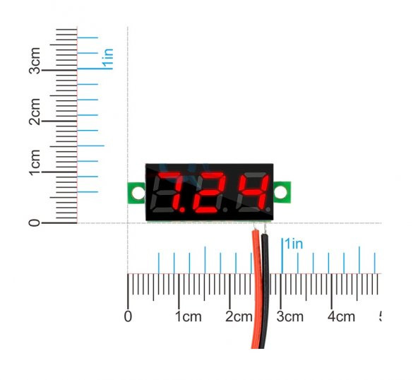0.28 inch DC 0-100V Mini Digital Voltmetre 3 Kablolu DC Kırmızı - 7