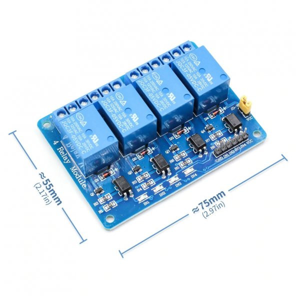 4 Kanal 5V Röle Modül AC 250V 10A  Optokuplör İzolasyon