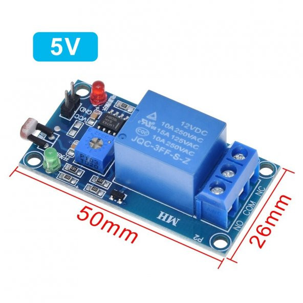 5V Ldr Işık Kontollü Röle 5V Gündüz Gece Algılayıcı Röle Kartı - Resim 8