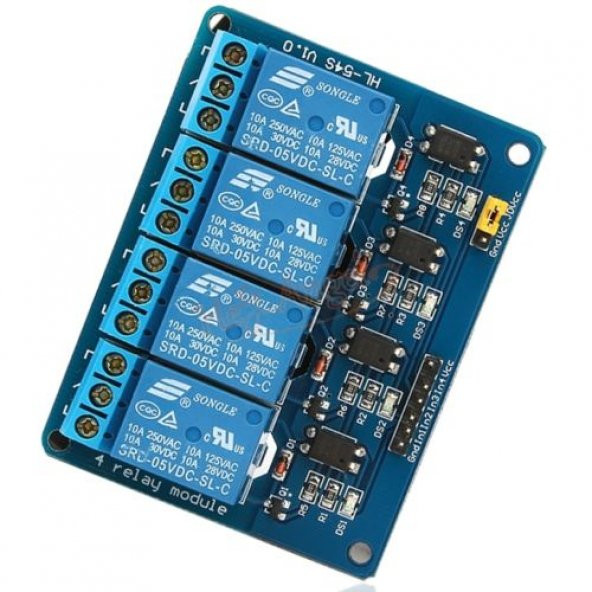 4 Kanal 5V Röle Modül AC 250V 10A  Optokuplör İzolasyon - 6