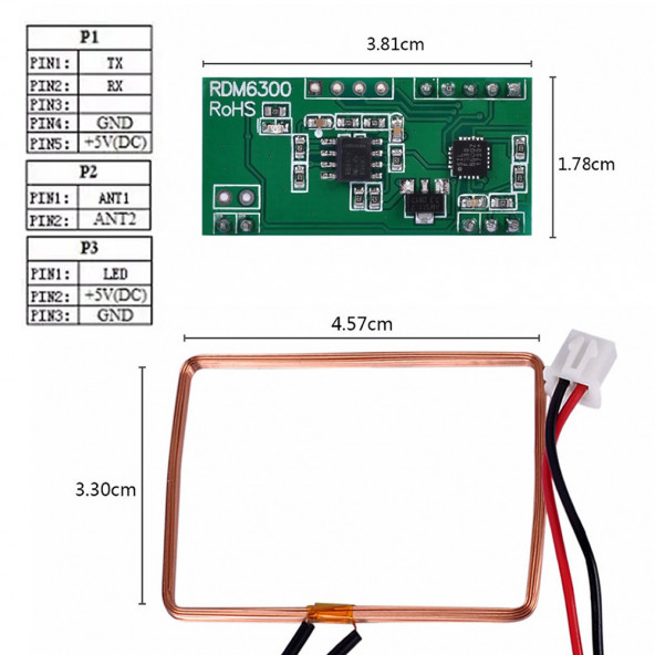 Rdm6300 125 Khz Rfıd Kart Okuyucu Rfid Personel Stok Takip Em4100 - 7