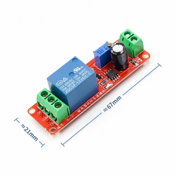 NE555 12V 0-10sn Zaman Gecikme Röle Modülü 250V AC/10A 30V DC Süre Ayarlanabilir Gecikmeli Başlangıç