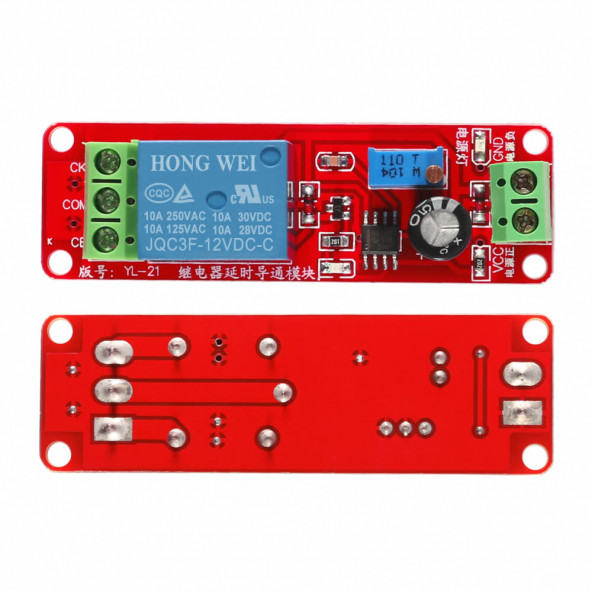 NE555 12V 0-10sn Zaman Gecikme Röle Modülü 250V AC/10A 30V DC Süre Ayarlanabilir Gecikmeli Başlangıç - Resim 3