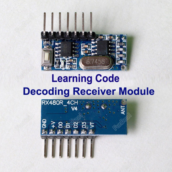 4 Kanal 433Mhz RF Alıcı Verici Kit - 1527 Formatını Öğrenebilir - Resim 3