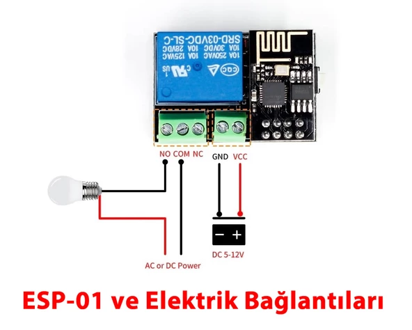 ESP8266 5V WiFi Röle Modülü SRD-03VDC-SL-C - 8