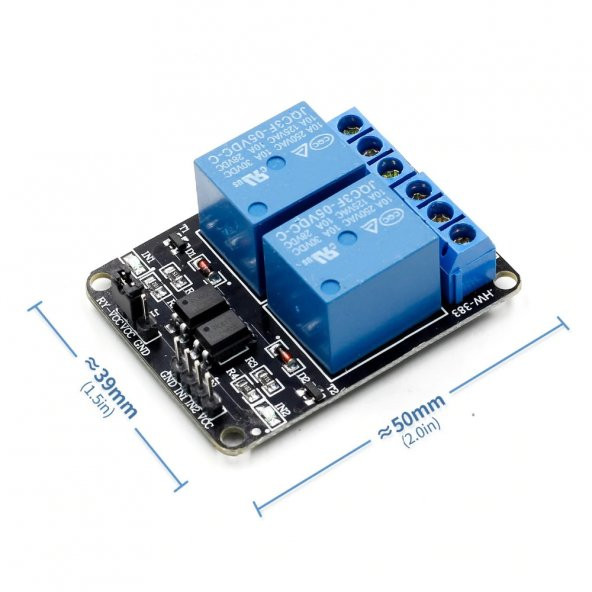 2 Kanal 5V Röle Modül AC 250V 10A Optokuplör İzolasyonlu