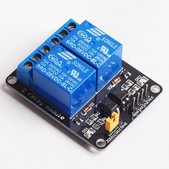 2 Kanal 5V Röle Modül AC 250V 10A Optokuplör İzolasyonlu - Resim 3